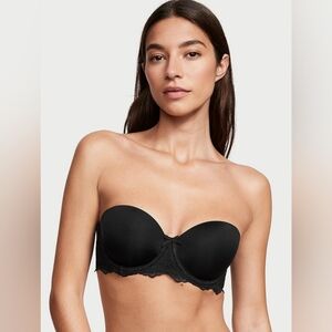 DREAM ANGELS Lightly-Lined Lace Strapless Bra 38 D NWOT